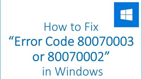 foutcode 80070003.
